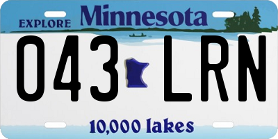 MN license plate 043LRN