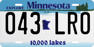 MN license plate 043LRO