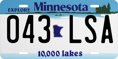 MN license plate 043LSA