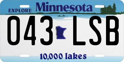 MN license plate 043LSB