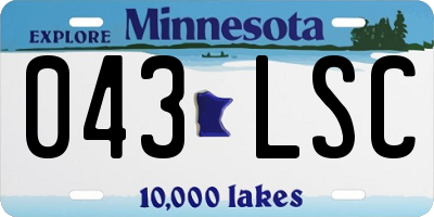 MN license plate 043LSC