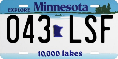 MN license plate 043LSF
