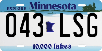 MN license plate 043LSG