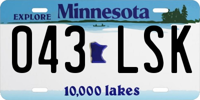 MN license plate 043LSK