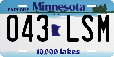 MN license plate 043LSM