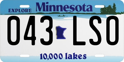 MN license plate 043LSO