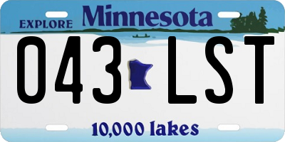 MN license plate 043LST