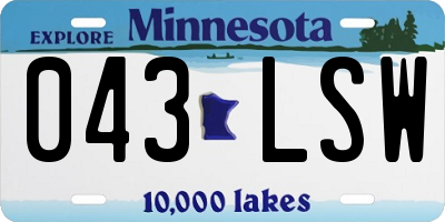 MN license plate 043LSW
