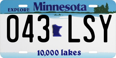 MN license plate 043LSY