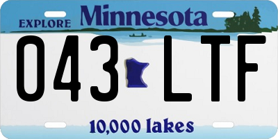 MN license plate 043LTF