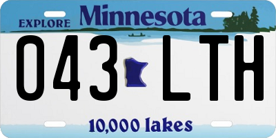 MN license plate 043LTH