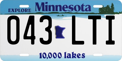 MN license plate 043LTI