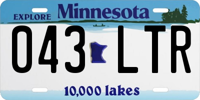 MN license plate 043LTR