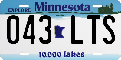 MN license plate 043LTS