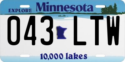 MN license plate 043LTW