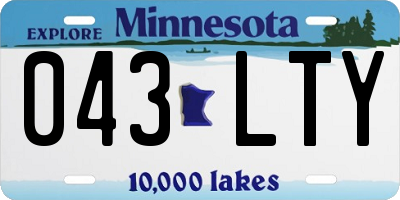 MN license plate 043LTY