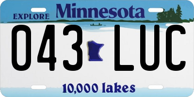 MN license plate 043LUC