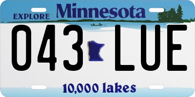 MN license plate 043LUE