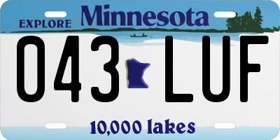 MN license plate 043LUF