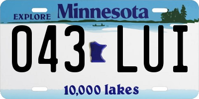 MN license plate 043LUI