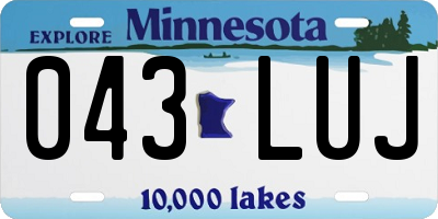 MN license plate 043LUJ