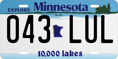 MN license plate 043LUL