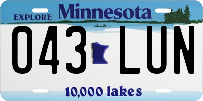MN license plate 043LUN