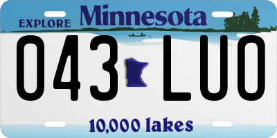 MN license plate 043LUO