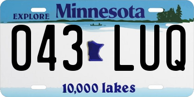 MN license plate 043LUQ
