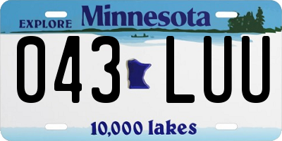 MN license plate 043LUU