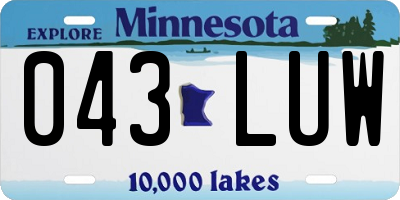 MN license plate 043LUW