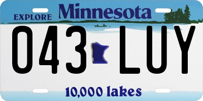 MN license plate 043LUY
