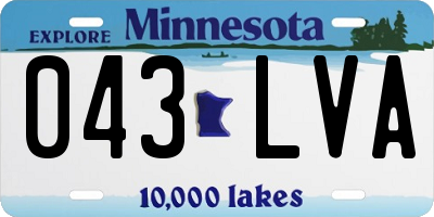 MN license plate 043LVA