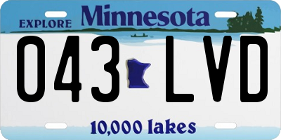 MN license plate 043LVD