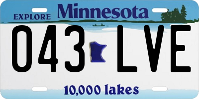 MN license plate 043LVE