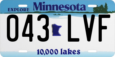 MN license plate 043LVF