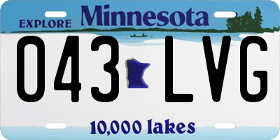 MN license plate 043LVG