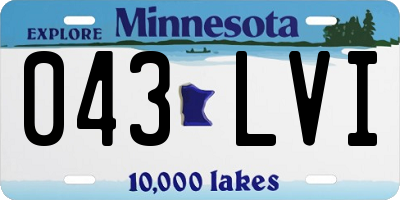 MN license plate 043LVI