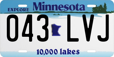 MN license plate 043LVJ
