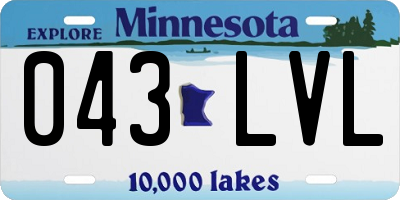 MN license plate 043LVL