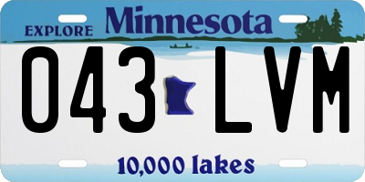MN license plate 043LVM