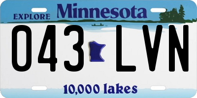 MN license plate 043LVN