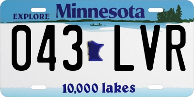 MN license plate 043LVR