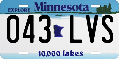MN license plate 043LVS