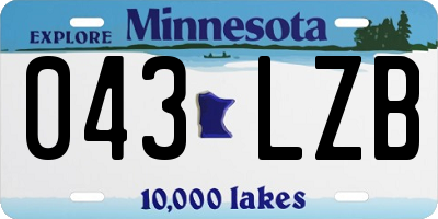 MN license plate 043LZB