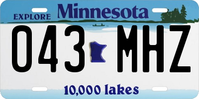 MN license plate 043MHZ