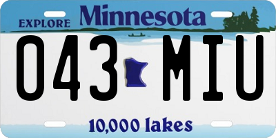 MN license plate 043MIU