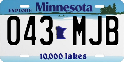 MN license plate 043MJB