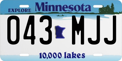 MN license plate 043MJJ