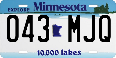 MN license plate 043MJQ